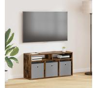 vidaXL Mueble bajo con cajón Roble ahumado 87 x 27,5 x 43 cm