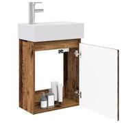 vidaXL Mueble bajo lavabo con grifo de madera vieja,