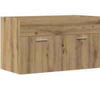 vidaXL Mueble bajo lavabo, estilo "Artisan" en roble, 90x38,5x46 cm, fabricado en material de madera