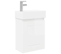 vidaXL: Mueble bajo lavabo para baño con grifo, blanco brillante