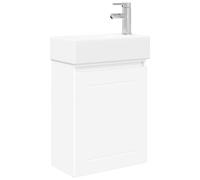 vidaXL Mueble bajo lavabo para baño con grifo, color blanco