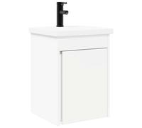 vidaXL Mueble bajo lavabo para baño con grifo, color blanco