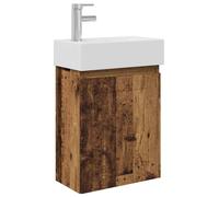 vidaXL Mueble bajo lavabo para baño con grifo, estilo madera envejecida