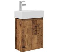 vidaXL Mueble bajo lavabo para baño con grifo, estilo madera envejecida