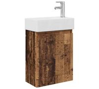 vidaXL Mueble bajo lavabo para baño con grifo, estilo madera envejecida