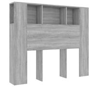 vidaXL Mueble Cabecero Armario de Cama con Almacenaje Pared Dormitorio Estantería Habitación Libros Decoraciones Gris Sonoma 120x18,5x102,5 cm