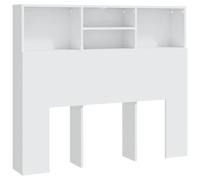 vidaXL Mueble Cabecero Armario de Cama con Almacenaje Pared Dormitorio Estantería Habitación Libros Decoraciones Blanco 120x19x103,5 cm