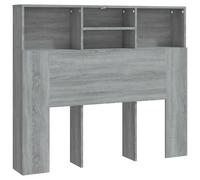 vidaXL Mueble Cabecero Armario de Cama con Almacenaje Pared Dormitorio Estantería Habitación Libros Decoraciones Gris Sonoma 120x19x103,5 cm