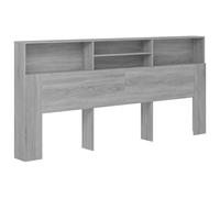 vidaXL Mueble cabecero armario con almacenaje para cama Estantería Gris Sonoma 220x19x103,5 cm