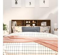 vidaXL Mueble cabecero color roble ahumado 180x19x103,5 cm