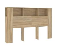 vidaXL Mueble cabecero con almacenaje, armario y estantería Roble Sonoma 160x18,5x104,5 cm