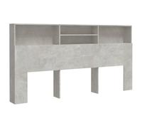 vidaXL Mueble cabecero Gris hormigón 200x19x103,5 cm