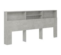 vidaXL Mueble cabecero Gris hormigón 220x19x103,5 cm