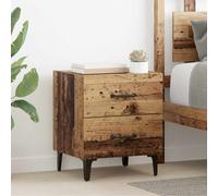 vidaXL Mueble cama rústico Madera vieja con cajón 40 x 35 x 47,5 cm 2 uds