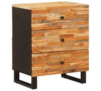 vidaXL Mueble cama Marrón 50 x 33 x 62 cm – Madera de mango maciza, mesita de noche