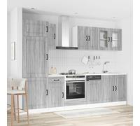 vidaXL Mueble cocina Kalmar sonoma gris 8 pzas madera contrachapada
