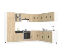 vidaXL Mueble cocina Porto roble sonoma 14 pzas madera contrachapada