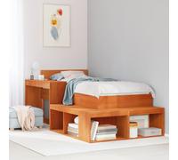 vidaXL Mueble con escritorio madera maciza pino marrón 222x122x75 cm