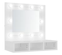 vidaXL Mueble con espejo y luces LED blanco 60x31,5x62 cm