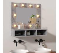 vidaXL Mueble con espejo y LED color gris Sonoma 60x31,5x62 cm