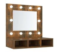 Vidaxl mueble con espejo y led color roble ahumado 60x31,5x62 cm
