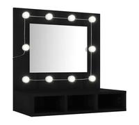 Vidaxl mueble con espejo y led negro 60x31,5x62 cm