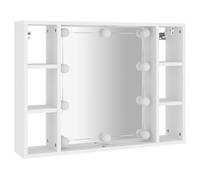 vidaXL Mueble con espejo y luces LED blanco 76x15x55 cm