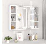 vidaXL Mueble con espejo y luces LED blanco 76x15x55 cm