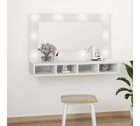 vidaXL Mueble con espejo y luces LED blanco 90x31,5x62 cm