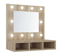 Vidaxl mueble con espejo y luces led roble sonoma 60x31,5x62 cm