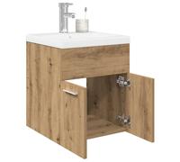 vidaXL Mueble con lavabo aglomerado en color gris brillante/Negro/Blanco brillante y más | almacenamiento funcional diseño moderno para baño dormitorio sala