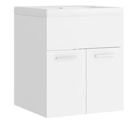 vidaXL Mueble con lavabo – Madera de ingeniería, diseño moderno – Negro/Gris/Blanco