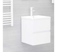 vidaXL Mueble con lavabo madera contrachapada en color Negro/Roble ahumado/Gris sonoma y más | almacenamiento funcional diseño moderno para baño dormitorio sala