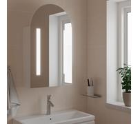 vidaXL Mueble de baño con espejo arqueado y luz LED blanco 42x13x70 cm