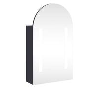 Vidaxl mueble de baño con espejo arqueado y luz led gris 42x13x70 cm