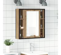 vidaXL Armario de pared de baño con espejo roble artesanal 60x16x60 cm
