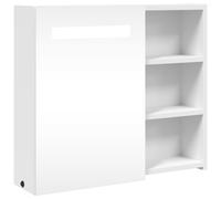 vidaXL Mueble de baño con espejo y luz LED 60x13x52 cm en color Roble/Gris/Blanco y más | almacenamiento funcional diseño moderno para baño dormitorio sala