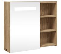 vidaXL Mueble de baño con espejo y luz LED 60x13x52 cm en color Roble/Gris/Blanco y más | almacenamiento funcional diseño moderno para baño dormitorio sala