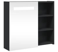 vidaXL Mueble de baño con espejo y luz LED 60x13x52 cm en color Roble/Gris/Blanco y más | almacenamiento funcional diseño moderno para baño dormitorio sala