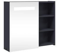 vidaXL Mueble de baño con espejo y luz LED 60x13x52 cm en color Roble/Gris/Blanco y más | almacenamiento funcional diseño moderno para baño dormitorio sala
