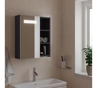 vidaXL Mueble de baño con espejo y luz LED gris 45x13x52 cm