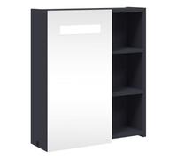 Vidaxl mueble de baño con espejo y luz led gris 45x13x52 cm