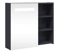 vidaXL Mueble de baño con Espejo y luz LED Gris 60x13x52 cm, Mueble con Espejo para Inodoro, Mueble de Cuarto de baño con Espejo, Mueble con Espejo