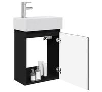 VidaXL - Mueble de baño con grifo (45,5 x 22,5 x 84 cm), color negro