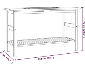 vidaXL: Mueble de baño con lavabo de piedra natural y encimera de madera maciza de teca