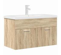 vidaXL Mueble de baño con lavabo incorporado y grifo roble Sonoma