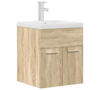 vidaXL Mueble de baño con lavabo incorporado y grifo roble Sonoma