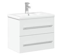 Vidaxl mueble de baño con lavabo integrado blanco
