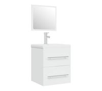 Vidaxl mueble de baño con lavabo madera contrachapada blanco