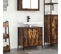 vidaXL Mueble de baño con lavabo roble ahumado 60x34,5x60 cm